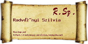 Radványi Szilvia névjegykártya
