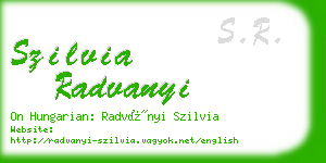 szilvia radvanyi business card